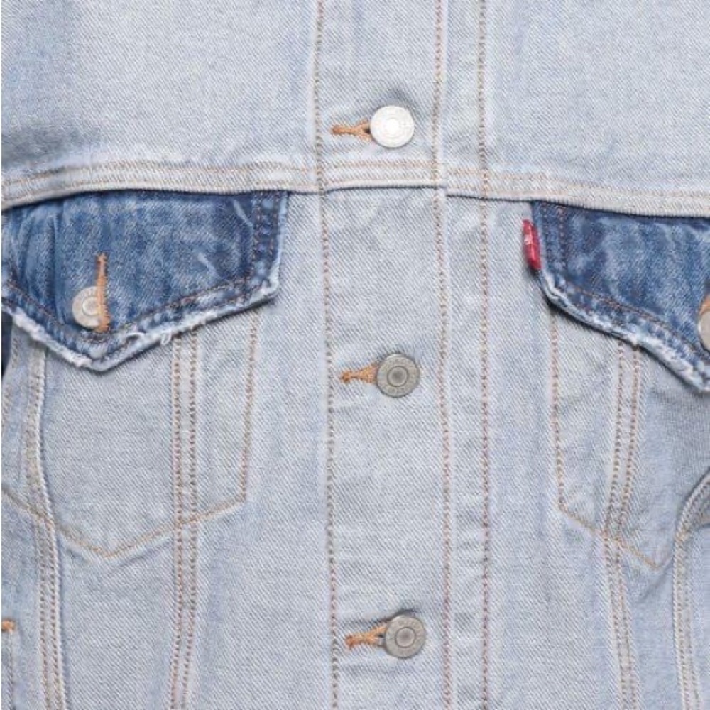 Vintage retro Levis color block pattern jean loose fit denim jacket - Picture 8 of 11